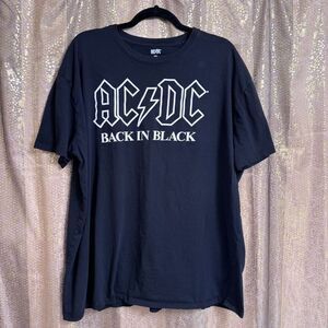 ACDC Back In Black Casual Cotton Band Graphic Tee Shirt Unisex 2XL